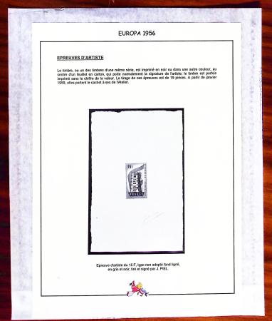 N°1076 Epreuve d'artiste du 15F, type non adopté fond