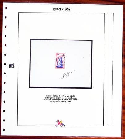 N°1076 Epreuve d'artiste du 15F du type adopté en rouge