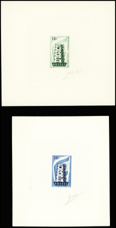 n°1077 Lot de 4 épreuves d'artistes du 30F, une bleue