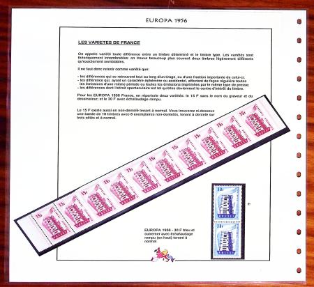 N°1076/77 Lot de variétés du timbres Europa de France