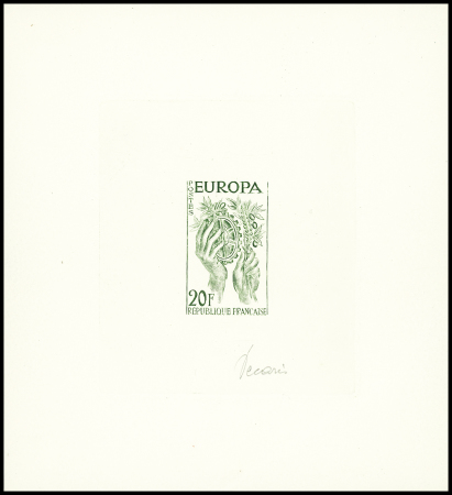 N°1122 Epreuve d'artiste du 20F en vert signée A. Decaris,