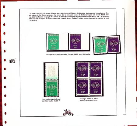 N°1218/19 lot de variétés des timbres 20F et 50F d'europa