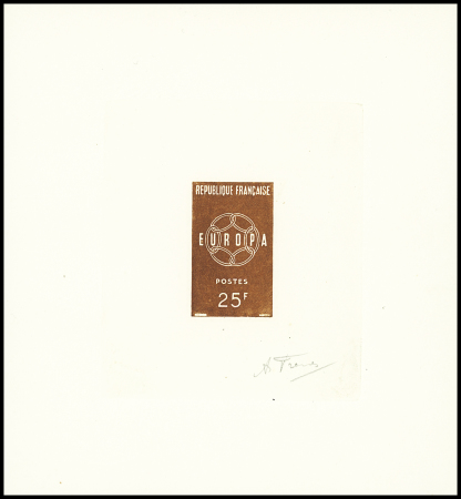 N°1218 Epreuve d'artiste du timbres 25F, Europa 1959,