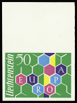 LIECHTENSTEIN N°398 Europa 1960, une épreuve non dentelée,