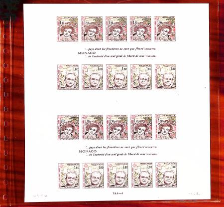 MONACO BF n°18a de 1978, non dentelé en feuille de