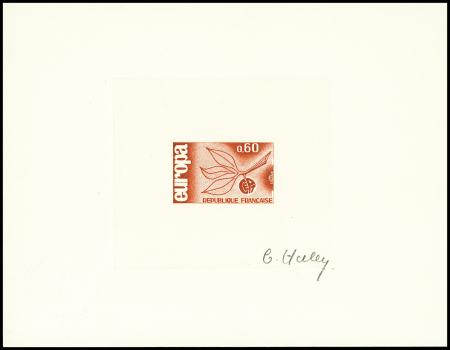 Epreuve d'artiste du n°1456, rouge, signée, avec superbe