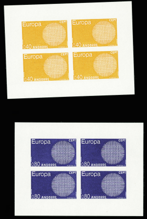 ANDORRE Europa 1970, la paire d'épreuves de luxe, l'épreuve