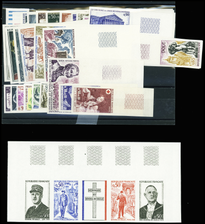 1971 année complète non dentelée (n° 1663/1701) Bdf,