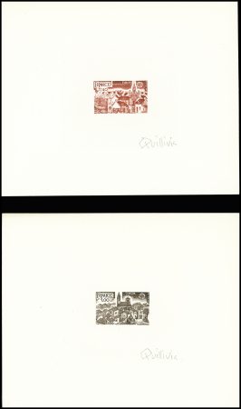 N°1928/29 Europa France 1977, essais en bande de 5