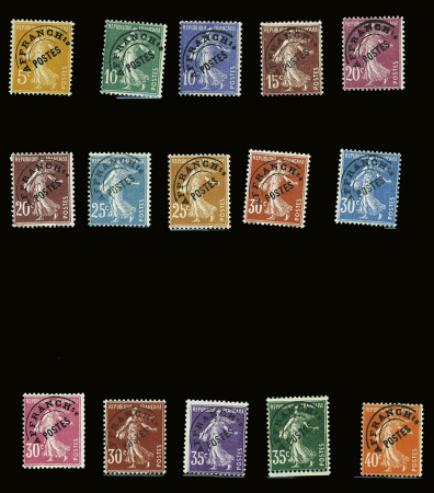 N°50/64 Semeuse préo. (15 valeurs), neuf **, TB