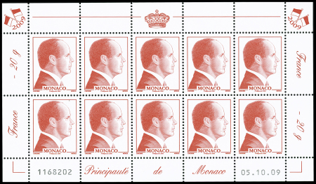 N°2562a sans valeur rouge (PHILAPOSTE 2009), feuille