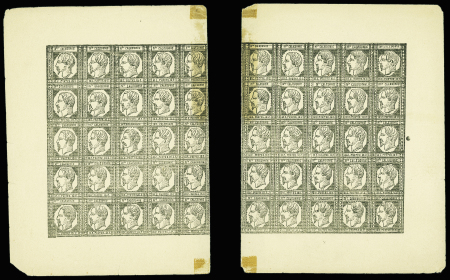 N°1 10c gris-noir feuille de 50 timbres retirage de
