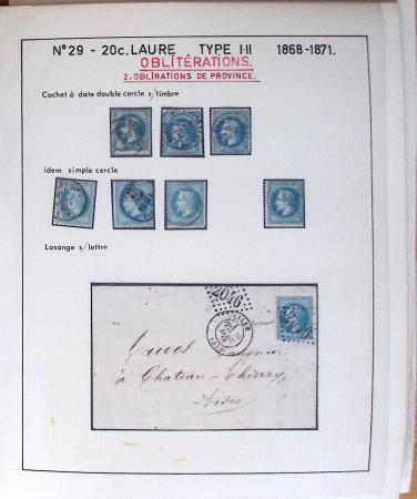1867, Exceptionnelle étude sur N°29, avec planchage,