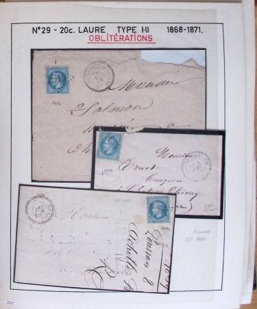 1867, Exceptionnelle étude sur N°29, avec planchage,