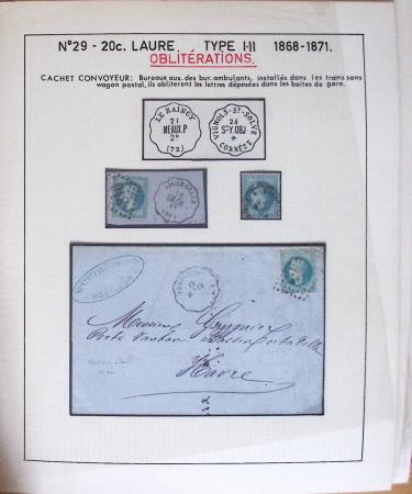 1867, Exceptionnelle étude sur N°29, avec planchage,