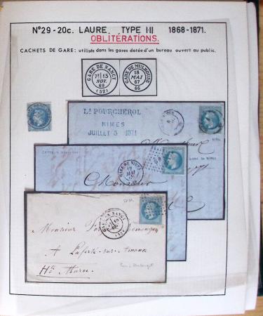 1867, Exceptionnelle étude sur N°29, avec planchage,