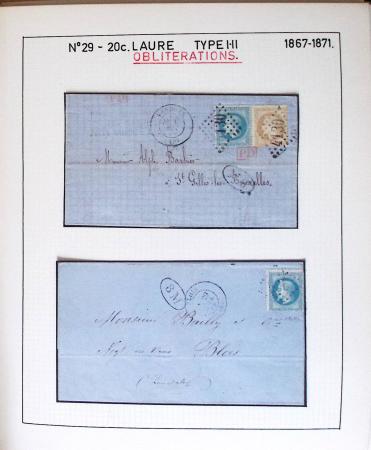 1867, Exceptionnelle étude sur N°29, avec planchage,