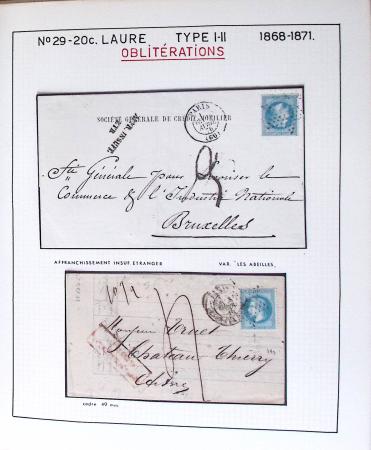 1867, Exceptionnelle étude sur N°29, avec planchage,