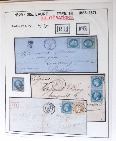 1867, Exceptionnelle étude sur N°29, avec planchage,