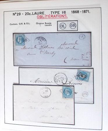 1867, Exceptionnelle étude sur N°29, avec planchage,