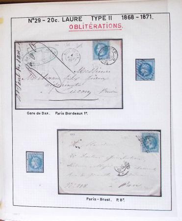 1867, Exceptionnelle étude sur N°29, avec planchage,