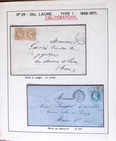 1867, Exceptionnelle étude sur N°29, avec planchage,