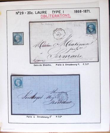 1867, Exceptionnelle étude sur N°29, avec planchage,