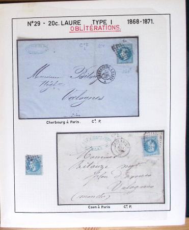 1867, Exceptionnelle étude sur N°29, avec planchage,