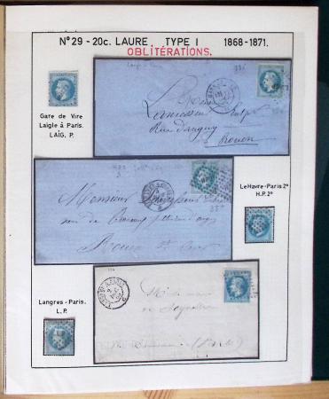 1867, Exceptionnelle étude sur N°29, avec planchage,