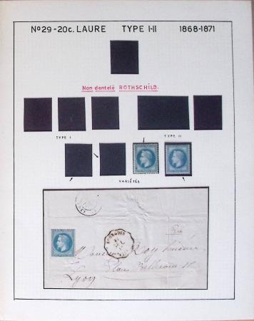 1867, Exceptionnelle étude sur N°29, avec planchage,