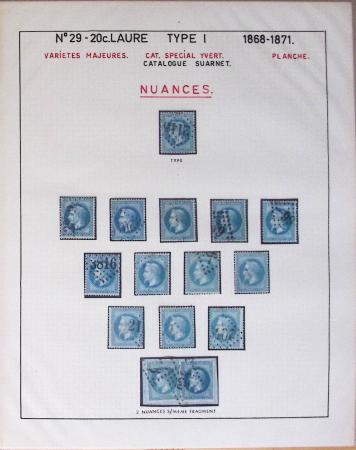 1867, Exceptionnelle étude sur N°29, avec planchage,