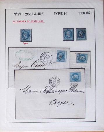 1867, Exceptionnelle étude sur N°29, avec planchage,