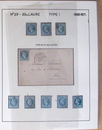1867, Exceptionnelle étude sur N°29, avec planchage,