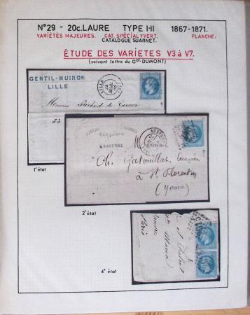 1867, Exceptionnelle étude sur N°29, avec planchage,