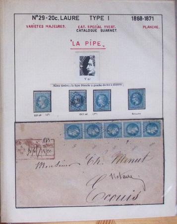 1867, Exceptionnelle étude sur N°29, avec planchage,