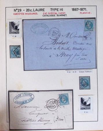 1867, Exceptionnelle étude sur N°29, avec planchage,