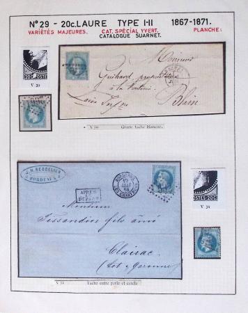 1867, Exceptionnelle étude sur N°29, avec planchage,