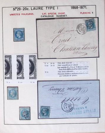 1867, Exceptionnelle étude sur N°29, avec planchage,