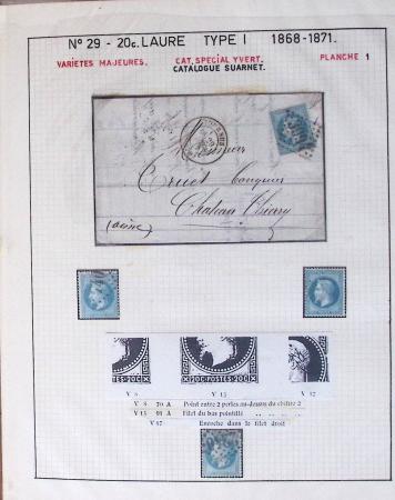 1867, Exceptionnelle étude sur N°29, avec planchage,