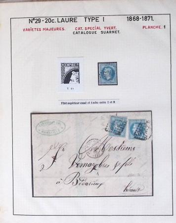 1867, Exceptionnelle étude sur N°29, avec planchage,