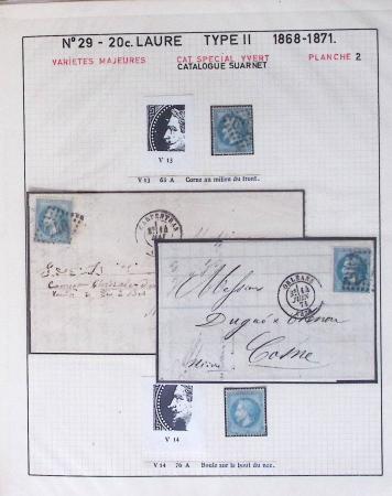 1867, Exceptionnelle étude sur N°29, avec planchage,
