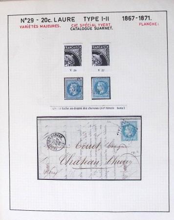 1867, Exceptionnelle étude sur N°29, avec planchage,