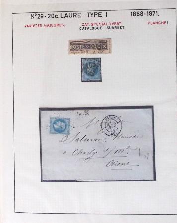 1867, Exceptionnelle étude sur N°29, avec planchage,