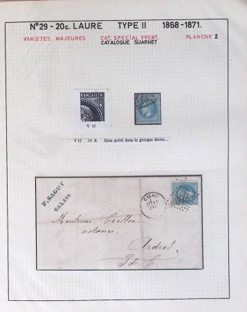 1867, Exceptionnelle étude sur N°29, avec planchage,