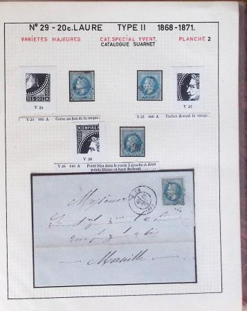 1867, Exceptionnelle étude sur N°29, avec planchage,