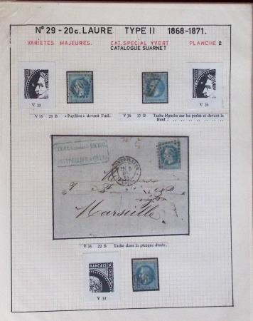 1867, Exceptionnelle étude sur N°29, avec planchage,