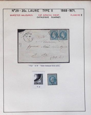 1867, Exceptionnelle étude sur N°29, avec planchage,