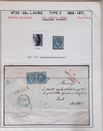 1867, Exceptionnelle étude sur N°29, avec planchage,