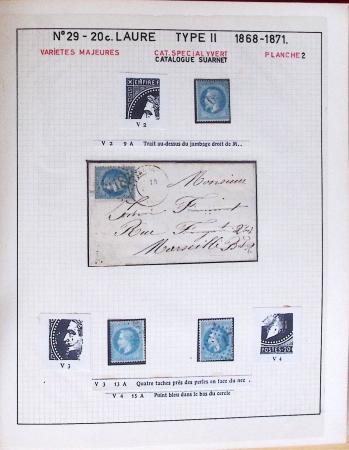 1867, Exceptionnelle étude sur N°29, avec planchage,