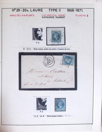 1867, Exceptionnelle étude sur N°29, avec planchage,